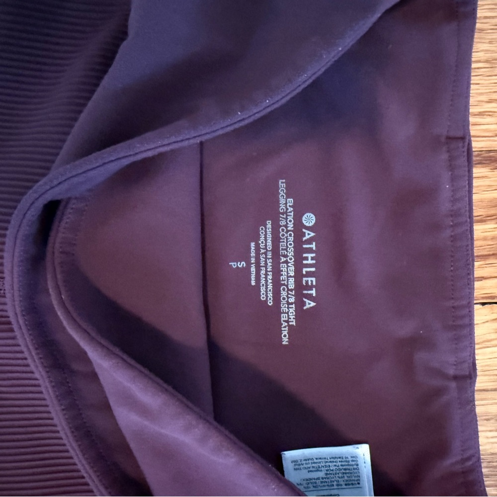 Athleta Deep Plum Athletic Leggings - Picture 2 of 6
